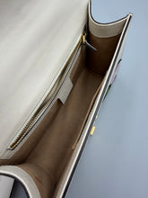 Load image into Gallery viewer, Gucci White Leather Embroidered Sylvie Shoulder Bag