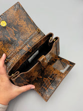 Load image into Gallery viewer, Vivienne Westwood Hazel Medium Shoulder Bag in embossed snake leather with matching wallet