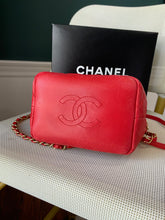 Load image into Gallery viewer, Chanel Red Lambskin CC Top Handle with chain crossbody