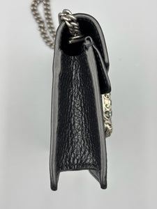 Gucci Black leather Super mini Dionysus crossbody on chain