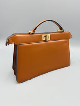 Load image into Gallery viewer, Fendi Small Cognac Smooth leather Peekaboo top handle crossbody