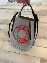 Load image into Gallery viewer, Burberry London canvas bucket bag with strap