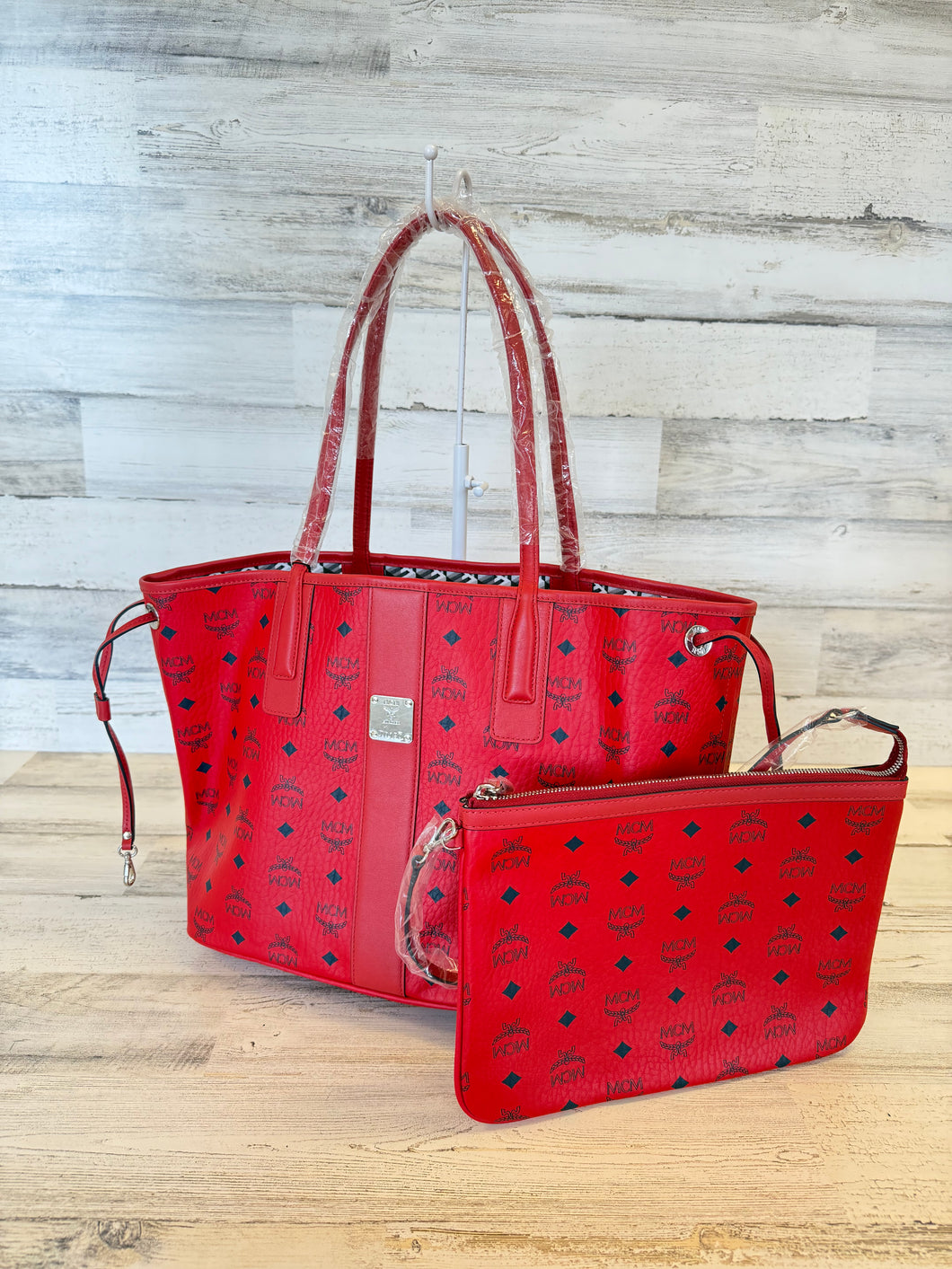 MCM Large Reversible Liz Shopper Tote w/ pouch
