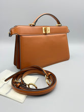 Load image into Gallery viewer, Fendi Small Cognac Smooth leather Peekaboo top handle crossbody