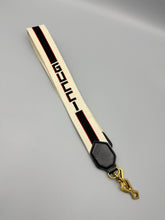 Load image into Gallery viewer, Gucci Black Calfskin Web Crystal Butterfly Stripe Small Totem with strap