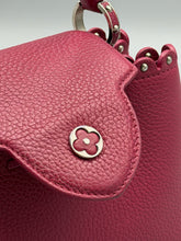 Load image into Gallery viewer, Louis Vuitton Taurillon Lace Croquets Capucines BB Groseille with strap