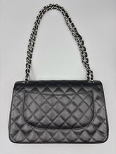 Load image into Gallery viewer, Chanel Double Flap Jumbo caviar with silver hardware