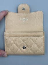 Load image into Gallery viewer, Chanel Caviar Beige flap card wallet