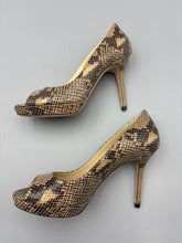Load image into Gallery viewer, Jimmy Choo snakeskin open toe pumps - 37.5