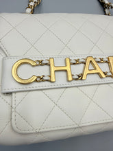 Load image into Gallery viewer, Chanel White Calfskin Enchained Flap medium on chain