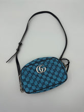Load image into Gallery viewer, Gucci GG print Marmont Camera crossbody teal