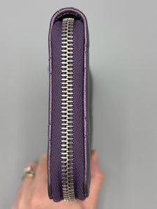 Chanel Irredescent zippy wallet purple