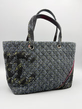 Load image into Gallery viewer, Chanel Tweed Ligne Cambon tote with pink interior