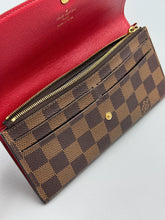 Load image into Gallery viewer, Louis Vuitton Emilie ebene wallet with red