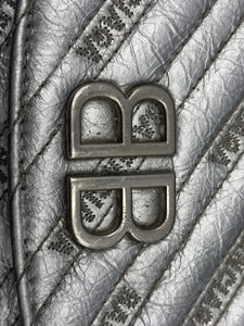 Balenciaga BB two-way silver chain crossbody / shoulder bag