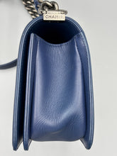 Load image into Gallery viewer, Chanel Old Medium Iridescent chevron blue boy bag