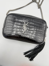 Load image into Gallery viewer, YSL Mini Lou Black croc camera crossbody