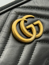 Load image into Gallery viewer, Gucci Triple Compartment Black Marmont crossbody on chain