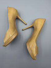 Load image into Gallery viewer, Jimmy Choo Patent beige peep toe pumps - size 37