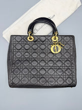 Load image into Gallery viewer, Christian Dior Brown Lady Dior Calfskin Large with Dior strap