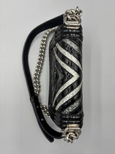 Load image into Gallery viewer, Chanel Small Chevron glitter black patent chain bag