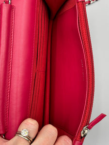 Chanel CC Fuschia Lambskin Wallet on Chain crossbody