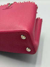 Load image into Gallery viewer, Louis Vuitton Taurillon Lace Croquets Capucines BB Groseille with strap