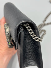 Load image into Gallery viewer, Gucci Black leather Super mini Dionysus crossbody on chain
