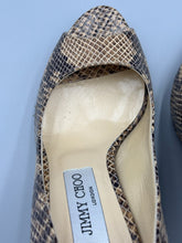 Load image into Gallery viewer, Jimmy Choo snakeskin open toe pumps - 37.5