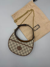 Load image into Gallery viewer, Gucci GG Supreme Monogram Azalea Calfskin Half Moon crossbody on chain