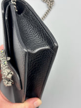 Load image into Gallery viewer, Gucci Black leather Super mini Dionysus crossbody on chain