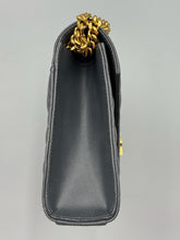 Load image into Gallery viewer, YSL Medium Grey/Blue Triquilt flap on chain