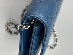 Chanel CC Navy Blue Lambskin Wallet on Chain crossbody
