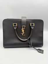 Load image into Gallery viewer, Saint Laurent Monogram Cabas Leather Black small tote with strap