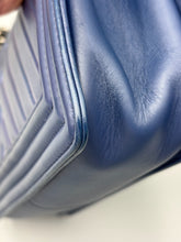 Load image into Gallery viewer, Chanel Old Medium Iridescent chevron blue boy bag