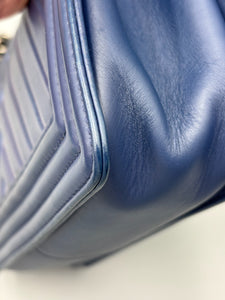 Chanel Old Medium Iridescent chevron blue boy bag