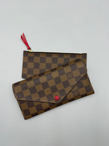 Louis Vuitton Josephine damier ebene wallet with red interior and insert