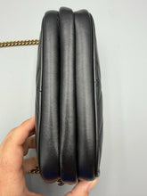 Load image into Gallery viewer, Gucci Triple Compartment Black Marmont crossbody on chain