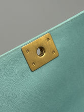 Load image into Gallery viewer, Chanel Tiffany Blue Caviar Medium Boy on chain