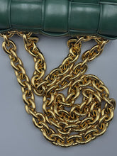 Load image into Gallery viewer, Bottega Veneta Lambskin Maxi Intreccio Padded Chain Cassette Crossbody Bag Racing Green