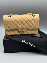 Load image into Gallery viewer, Chanel Beige Medium Double Flap Caviar bag with Silver hardware