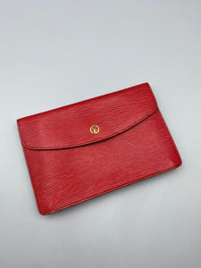 Louis Vuitton red Epi Montaigne pouch (added strap)