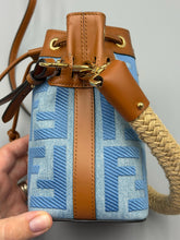 Load image into Gallery viewer, Fendi Tresor FF logo denim bucket bag with strap