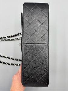 Chanel Double Flap Jumbo caviar with silver hardware