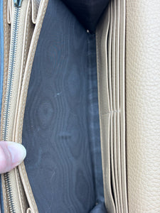 Gucci GG Marmont beige wallet on chain