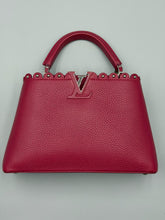 Load image into Gallery viewer, Louis Vuitton Taurillon Lace Croquets Capucines BB Groseille with strap