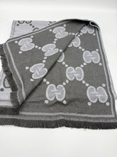 Load image into Gallery viewer, Gucci Black and Grey Jumbo GG scarf