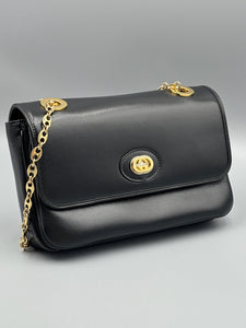 Gucci Azalea Calfskin Small Marina Chain Shoulder Bag Black