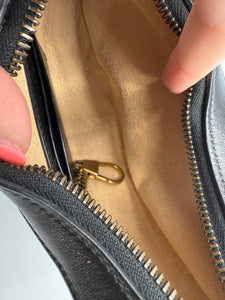 Gucci Black Marmont Half Moon crossbody on chain
