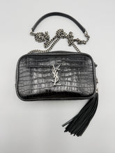 Load image into Gallery viewer, YSL Mini Lou Black croc camera crossbody